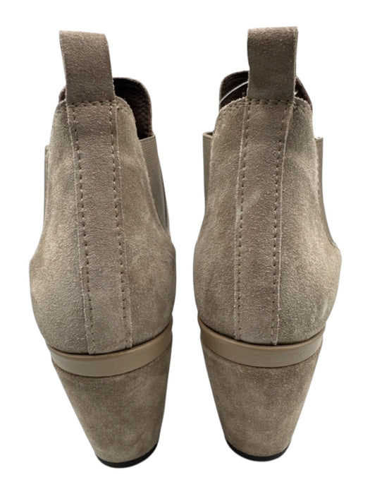 Pedro Garcia Shoe Size 38 Taupe Gray Leather Upper Suede Elastic Sides Booties Taupe Gray / 38