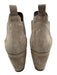 Pedro Garcia Shoe Size 38 Taupe Gray Leather Upper Suede Elastic Sides Booties Taupe Gray / 38