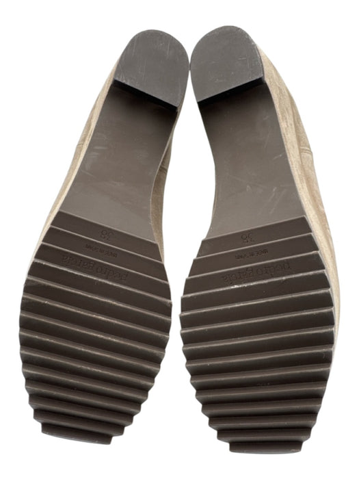 Pedro Garcia Shoe Size 38 Taupe Gray Leather Upper Suede Elastic Sides Booties Taupe Gray / 38
