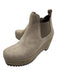Pedro Garcia Shoe Size 38 Taupe Gray Leather Upper Suede Elastic Sides Booties Taupe Gray / 38