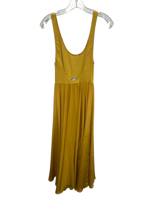 Black Iris Size 0 Mustard Yellow Nylon Blend Sleeveless Fabric Block Midi Dress Mustard Yellow / 0