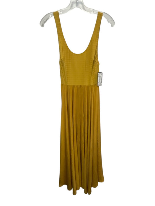 Black Iris Size 0 Mustard Yellow Nylon Blend Sleeveless Fabric Block Midi Dress Mustard Yellow / 0