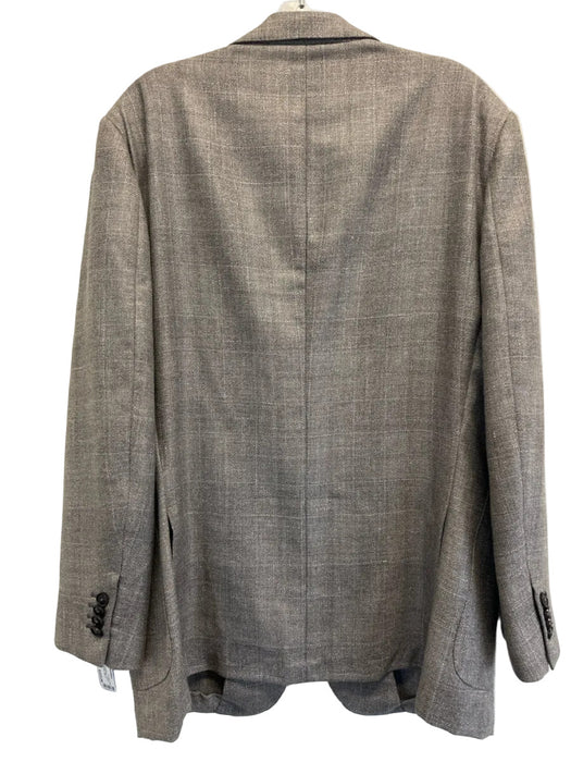 Zegna Gray Wool Blend Windowpane 2 Button Men's Blazer