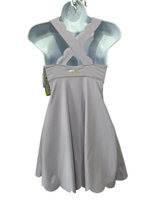 WISKII Size S Lavendar Nylon Sleeveless Scallop Detail Criss Cross Back Dress