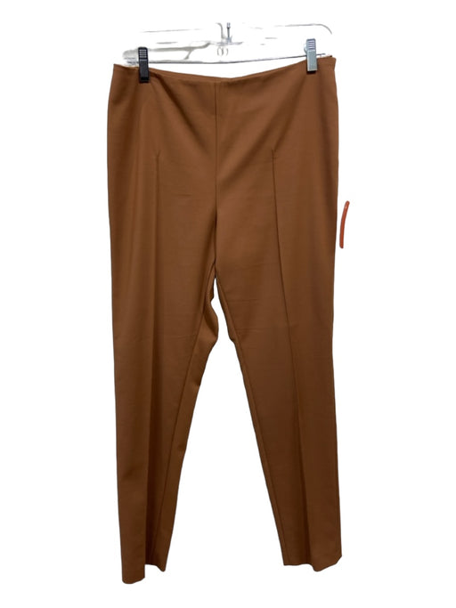 Akris Size 10 Brown Cotton Blend Mid Rise Tapered Side Zip Pants Brown / 10