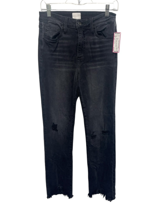 Jonathan Simkhai Size 29 Black Cotton Denim Distressed Mid Rise Jeans Black / 29