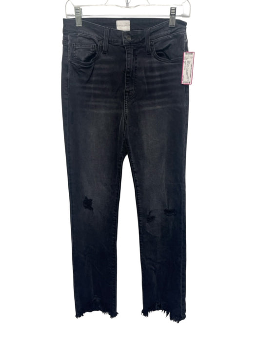Jonathan Simkhai Size 29 Black Cotton Denim Distressed Mid Rise Jeans Black / 29
