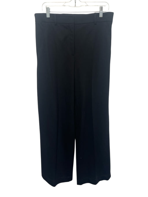 Akris Punto Size 6 Black Viscose Blend High Rise Pleat Wide Leg Trouser Pants Black / 6