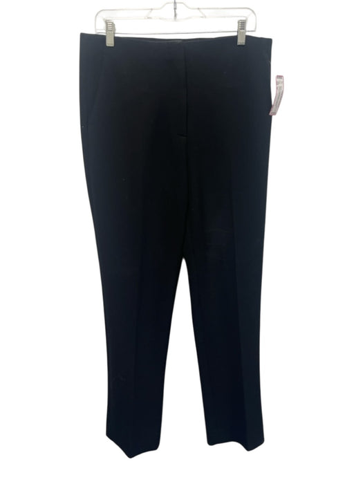 St John Size 10 Black Polyester Blend High Rise Straight Leg Trouser Pants Black / 10