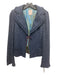 Nanette Lepore Size M Navy Blue Acrylic, Wool, Nylon Ruffle Detail Jacket Navy Blue / M