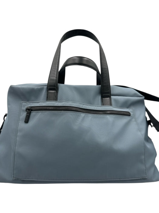 Away Slate Blue Nylon Leather trim Zip Close Pockets Duffle Bag Slate Blue