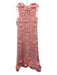 Badgley Mischka Size 6 Pink Polyester Sleeveless Floral Applique Back Zip Gown Pink / 6