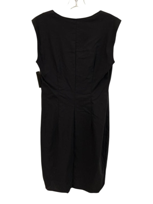 Avenue Montaigne Size 8 Black Viscose Blend Cap Sleeve U Neck Paneled Dress Black / 8