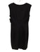 Avenue Montaigne Size 8 Black Viscose Blend Cap Sleeve U Neck Paneled Dress Black / 8