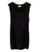 Avenue Montaigne Size 8 Black Viscose Blend Cap Sleeve U Neck Paneled Dress Black / 8
