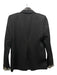 The Kooples Size 36/4 Black Wool Blend One Button Lace Trim Blazer Jacket Black / 36/4