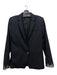 The Kooples Size 36/4 Black Wool Blend One Button Lace Trim Blazer Jacket Black / 36/4