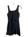 De La Vali Size 10 Black Cotton Sleeveless Buckle Back Zip Dress Black / 10