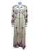 Isabel Marant Size 36 Cream & Multi Silk Embroidered Button Detail Maxi Dress Cream & Multi / 36