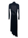 A.L.C. Size 2 Black Polyester Belted Velvet Dress Black / 2