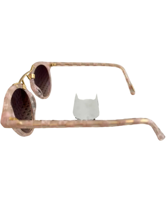 Krewe Matte Tortoiseshell 24K Gold Plated Round Lens Nose Bridge Sunglasses