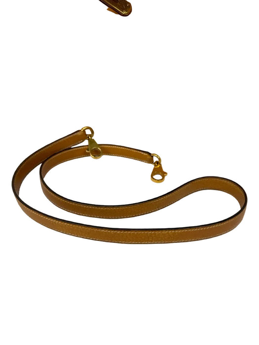 Hermes Tan Leather Gold hardware Top Handle Crossbody Strap Vintage Bag