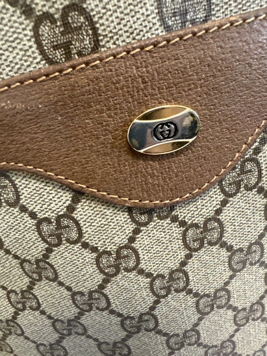 Gucci Beige & Brown Coated Canvas Web Stripe Guccissima Tote Bag