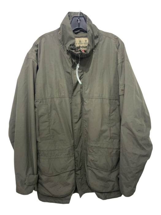 Barbour Size Est XL Olive Synthetic Solid Zip Up Men's Jacket Est XL