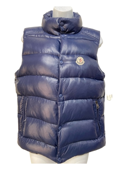 Moncler Size 2 Navy Blue Down Puffer Quilted Zip High Neck Vest Navy Blue / 2