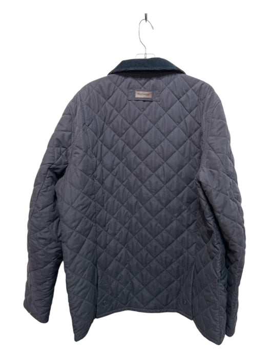 Barbour Size XXL Navy Cotton Blend Quilted Snap Buttons Men's Jacket Navy / XXL