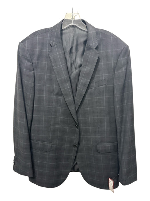Armani Gray Wool Blend Windowpane 2 Button Men's Blazer Gray / 54