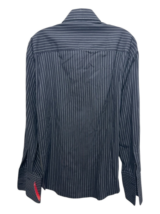 Gucci Size 15.5 Black & Tan Cotton Striped Button up Men's Long Sleeve Shirt Black & Tan / 15.5