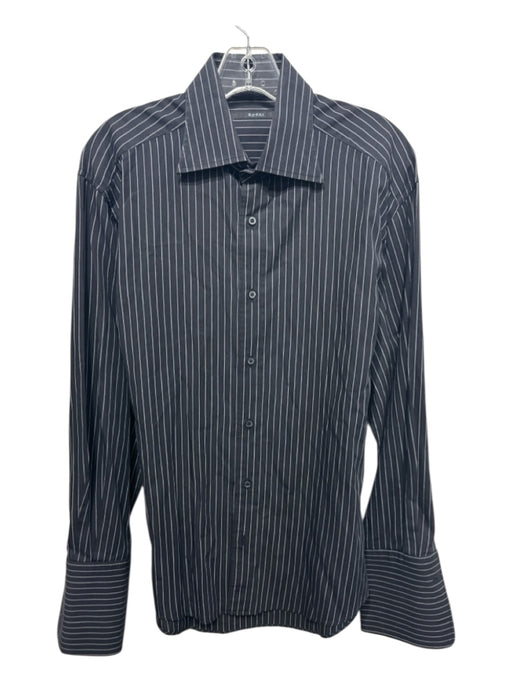 Gucci Size 15.5 Black & Tan Cotton Striped Button up Men's Long Sleeve Shirt Black & Tan / 15.5