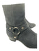 Saint Laurent Shoe Size 42 Charcoal Black Suede Pointed Square Toe Moto Boots Charcoal Black / 42
