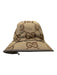 Gucci Brown & Tan Cotton Blend Guccisima Leather Trim Bucket Hat Brown & Tan / XL