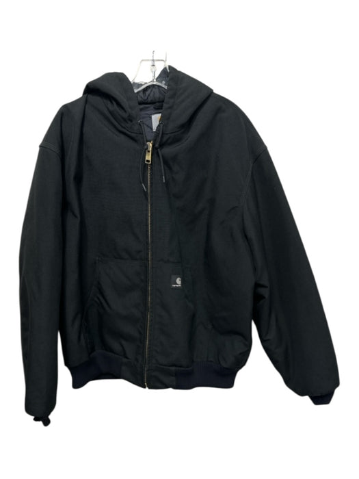 Carhartt Size L Black Canvas Solid Zip UP Hoodie Men's Jacket Black / L