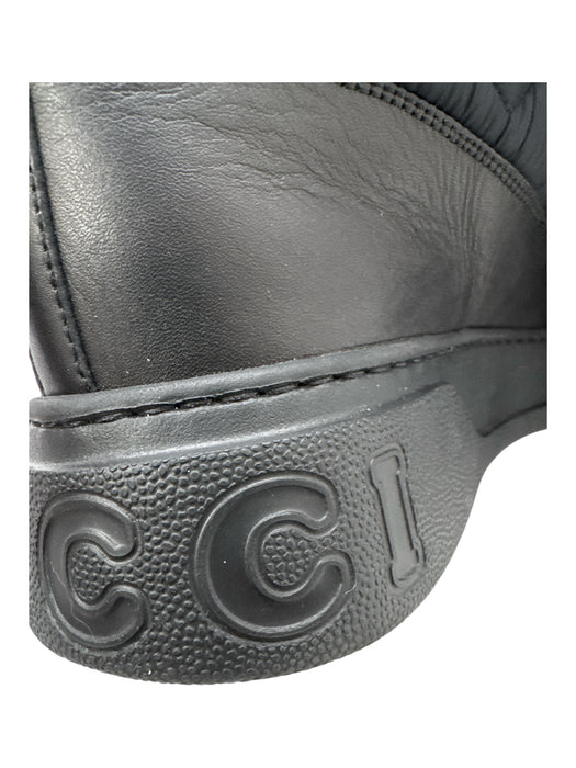 Gucci Shoe Size 9 Black & Beige Nylon & Leather Round Toe Zig Zag Boots Black & Beige / 9