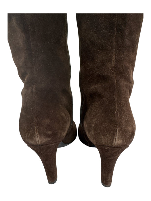 Gucci Shoe Size 40.5 Brown, Red, Green Leather Suede Round Toe Gucci Web Boots Brown, Red, Green / 40.5