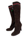 Gucci Shoe Size 40.5 Brown, Red, Green Leather Suede Round Toe Gucci Web Boots Brown, Red, Green / 40.5