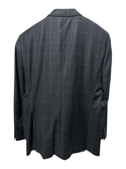 Miller Brothers Gray & Blue Plaid 2 Button Men's Suit Gray & Blue / Est L