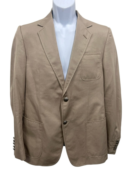 Gucci Tan Cotton Solid 2 Button Men's Blazer Tan / 50R