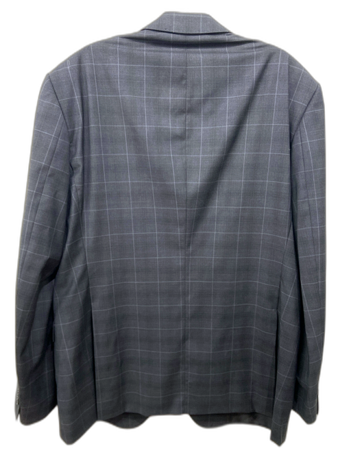 Emporio Armani Gray Wool Plaid 2 Button Men's Blazer Gray / 54