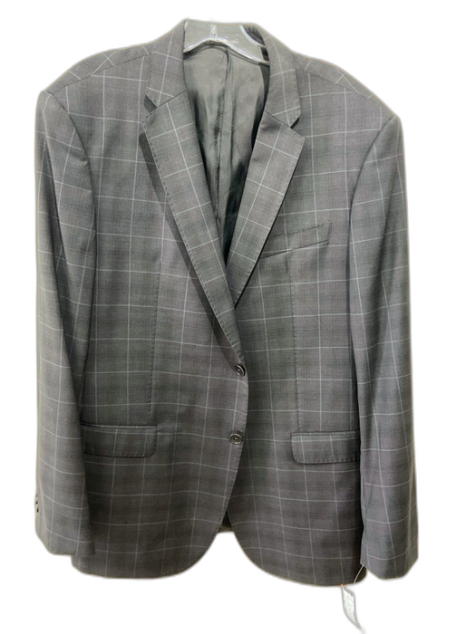 Emporio Armani Gray Wool Plaid 2 Button Men's Blazer Gray / 54