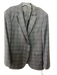 Emporio Armani Gray Wool Plaid 2 Button Men's Blazer Gray / 54