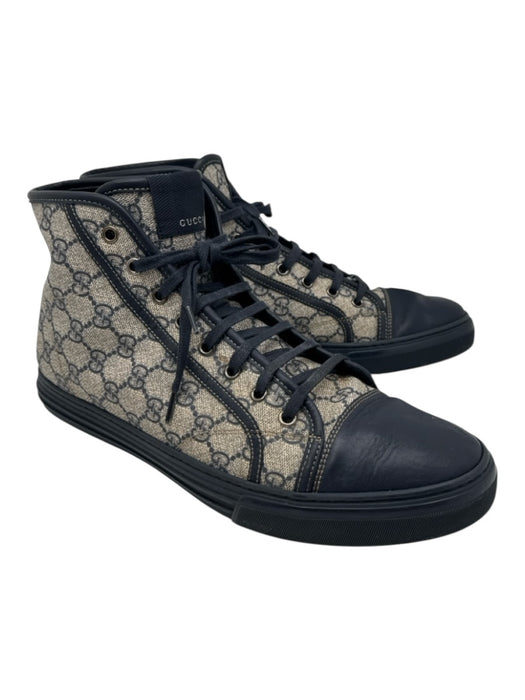 Gucci Shoe Size 11.5 Blue & Tan Canvas Guccissima Sneaker Men's Shoes Blue & Tan / 11.5
