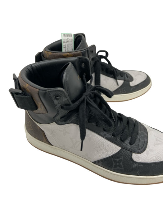 Louis Vuitton Shoe Size 7.5 Brown & Black Leather logo Sneaker Men's Shoes Brown & Black / 7.5