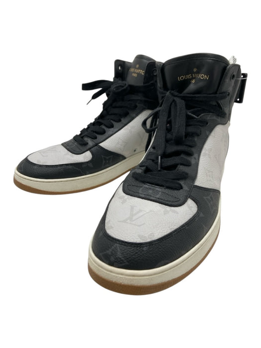 Louis Vuitton Shoe Size 7.5 Brown & Black Leather logo Sneaker Men's Shoes Brown & Black / 7.5