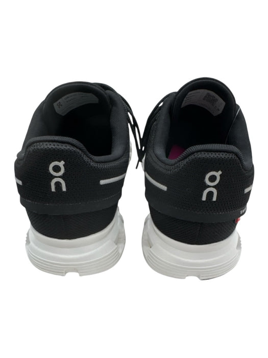 On Cloud Shoe Size 10 Black & White Synthetic Knit Lace Up Foam Sole Sneakers Black & White / 10