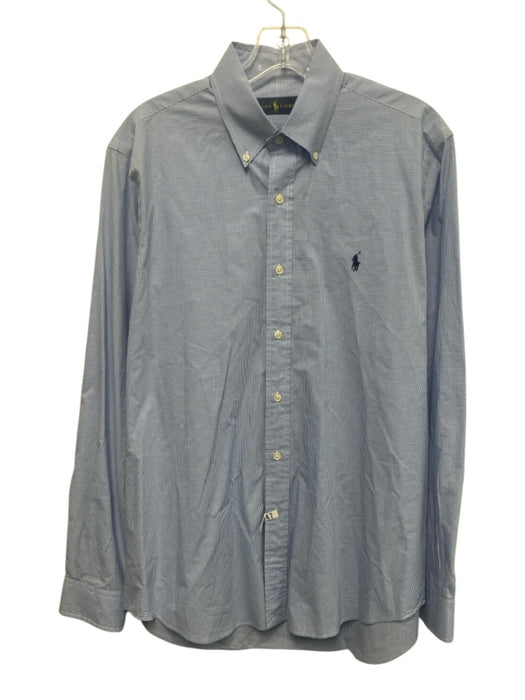 Polo Ralph Lauren Size M Blue & White Cotton Grid Button Down Long Sleeve Shirt Blue & White / M