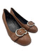 Gucci Shoe Size 40 Brown Pebble Leather Block Heel Buckle Logo Round Toe Sandals Brown / 40
